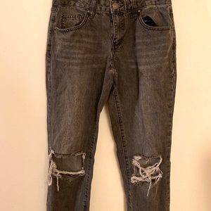 Distressed ripped jeans